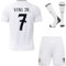 BlackAzat 2024/2025 Madrid Heim #7 Vini Jr. Vinicius Football Fußball Kinder Trikot Shorts Socken Set Jugendgrößen (Weiß/Gold,26)
