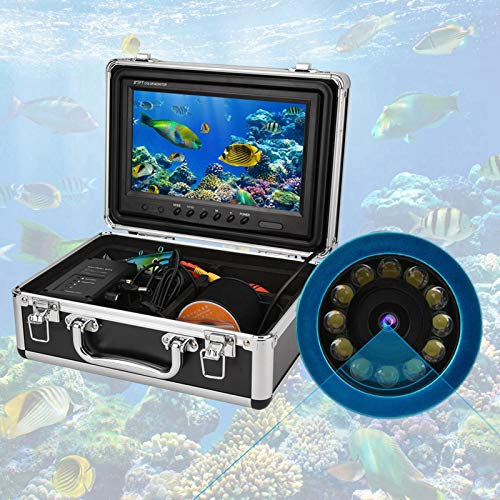 9 Zoll Underwater Fishing Camera, 30m Spule mit Unterwasser Angelvideokamera, Außenbereich Tragbarer Fischfinder, 800 (H) X 480 1000 HD TVL Angelvideokamera mit Box