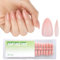 Short Almond Gel Nail Tips - Pink Soft Gel Press On Nails - 300Pcs Matte DIY Tips false nails - Pre-applied Tip Primer Natural Full Cover Fake Nails for Nail Extensions