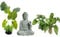 6pcs Buddha Set, Betta Fish Tank, Fish Tank Dekorationen Aquarium Dekoration Kleine Ornamente Zubehör Betta Fisch Rest Blatt Buddha für Haushalt und Büro Aquarium Simulation