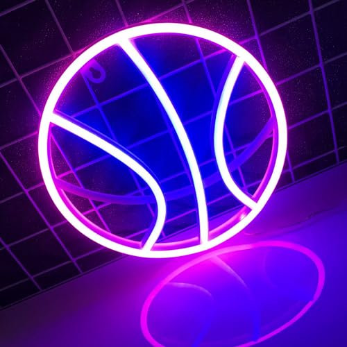 Buntes kühles Basketball Licht Logo für Bars, Clubs, Schlafzimmer Nachtlichter, Geburtstagsgeschenke, Fensterdekorationen, Energieeinsparung und niedrigen Stromverbrauch, Camping Beleuchtung
