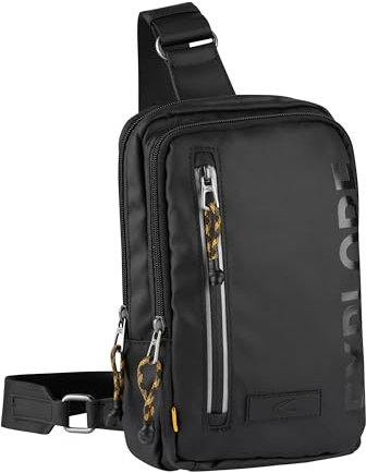 camel active Explore Herren Handtasche Sling Bag Rucksack, 5 L Schwarz