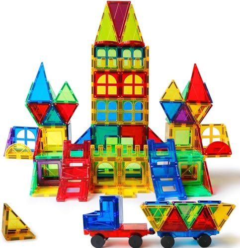 Magblock 120 Stück Magnetische Bausteine, Magnet Spielzeug Magnetspiele Kinderspielzeug Kinder für 3-8 Jungen und Mädchen