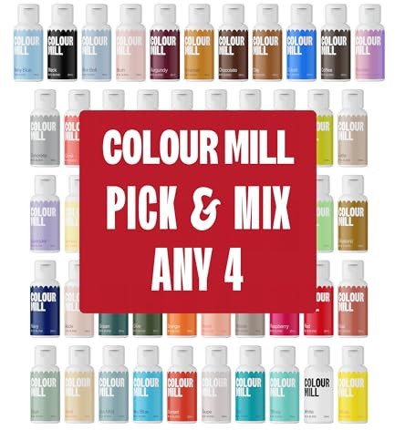 Colour Mill Oil-Based Food Colouring Selection Four Favourites: (4 x 20ml)