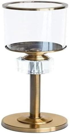 Portavelas de cristal, portavelas de cristal, 1 soporte de hierro para velas, contenedor creativo, adornos decorativos, centro de mesa
