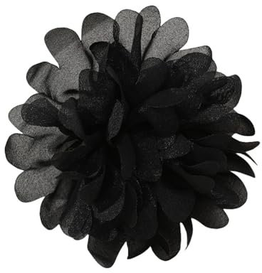 Broche Fleur De Camélia Épingles à Revers Broche Fleur Délicate Rose Classique Pour Fête De Mariage Banquet De Danse Pour Femmes Épingle Élégante Robe Costume Bijoux Cadeaux Accessoires (Noir)