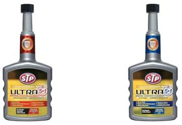 STP Ultra 5 in 1 Petrol System Cleaner 400ml, Restores Power and Protects your Engine & Ultra 5 in 1 Diesel Fuel System Cleaner 400ml, Restores Power and Protects your Engine