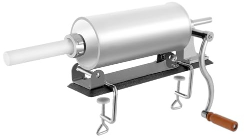 Loobiiny Wurstfüllmaschine Manuell 3L Wurstfüller Wurstspritze Wurstmaschine aus Edelstahl Wurstpresse Wurstspritze Satz Wurstpresse + 4 Füllrohre