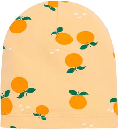 Pinokio Beanie Mütze Fruit and Sun,95% Cotton 5% Elastane orange, Orangemuster, Unisex, Gr 47-53(53)