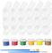 MAKTSAM 900 Pots 150 Strips 3ml Paint Pots with 40 PCS Paint Brushes Set, Mini Empty Paint Cups, Mini Paint Container Strips Storage with Lids for Paintings Organizing