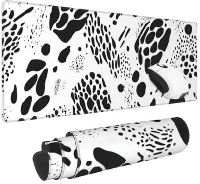 Gaming Mauspad XXL Abstrakt Großes Mousepad 1200 * 500mm rutschfeste Schreibtischunterlage Terrain Mouse Pad mit Vernähte Kanten Verbessert Desk Mat Geschwindigkeit und Präzision für Gaming und Büro