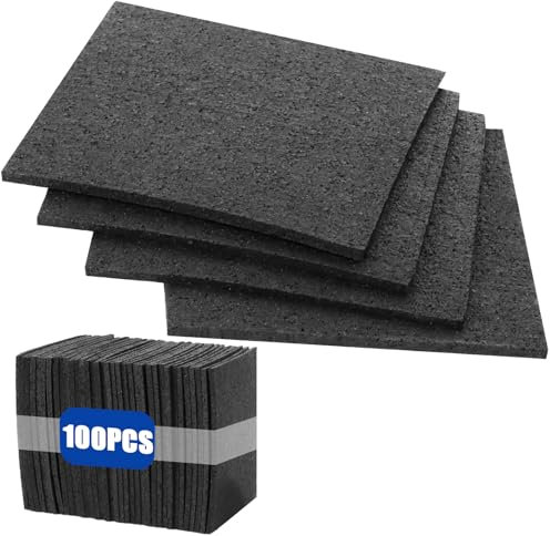 GBACHOOSE Pack of 100 Patio Pads 90 x 90 x 3 mm, Rubber Granulate Pads, Rubber Granulate Mat, Building Protection Mat, Rubber, Non-Slip Mat for Washing Machine, Patio Tiles, Gym, Balcony