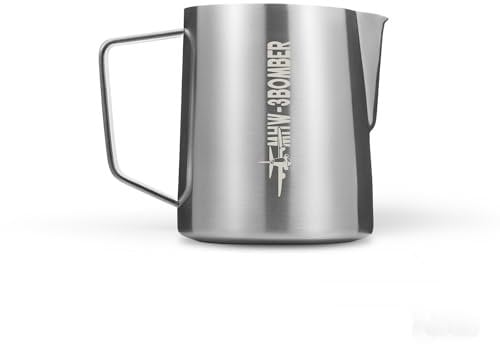 MHW-3BOMBER Milk Jug 500ml, Stainless Steel Milk frother jug for Coffee Machine, Home Barista Coffee Perfect Milk Frothing Pitcher, Cappuccino Latte Art Cup, Sanding,Model P5135S-OS