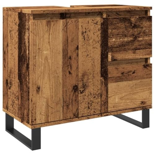 vidaXL Mueble de Lavabo Madera de ingeniería Envejecida 65x33x60 cm