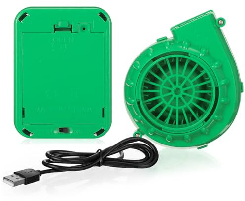 Weewooday Mini Ventilatore a Soffio d'Aria Mini Soffiatore Alimentato Tramite USB Ventilatore Gonfiabile Portatile per Costumi Cosplay Carnevale Halloween Travestimento(Verde)