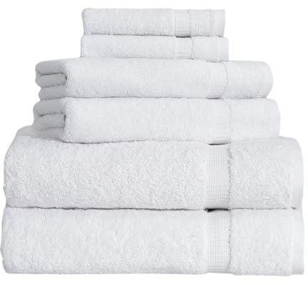 BERIBO Türkisches Handtuch-Set, 100% Baumwolle (Komfort), 6 Stück, 620 g/m² (weiß)