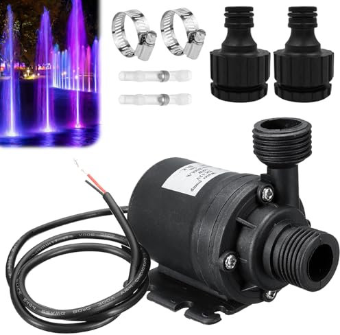 Asfrode Wasserpumpe Brushless, DC 12V 800L/H 5M Tauchwasserpumpe Bürstenlose Tauchpumpe Keramik Pumpenkern Mini Wasserpumpe Amphibienpumpe für Aquarium Brunnenpool Teich