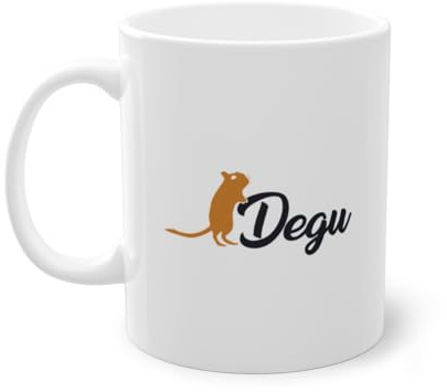 Degu Ratte Rattenliebhaber Kaffeetasse | Nagetier Strauchratte Gewöhnlicher Degu Tasse Weiß (01616B)