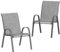 Amopatio 2er Set Gartenstühle Stapelbar, Hochlehner Stapelstühle aus Textilene und Metallgestell, Terrassenstühle Balkonstuhl mit Armlehnen Wetterfest, 60 x 72 x 96 cm, Anthrazit