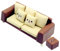 OFFIGAM 1set Miniature Sofa for Dollhouse Realistic Couch Stool Decor Cute Living Room Furniture Accessories for Miniature Scenes and Photo Props