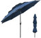 GOPLUS Parasol de Jardin Exterieur, Grand Parasol Inclinable 3M avec 30° Angle Réglable, Protection Solaire, Toit Triplé Ventilé, Manivelle, pour Terrasse, Jardin, Balcon (Bleu)