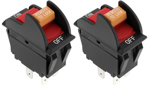 ECSiNG 2pcs SW7A Table Saw On-Off Toggle Switch 12A/20A 250V Compatible with Delta 489105-00 Compatible with Ryobi