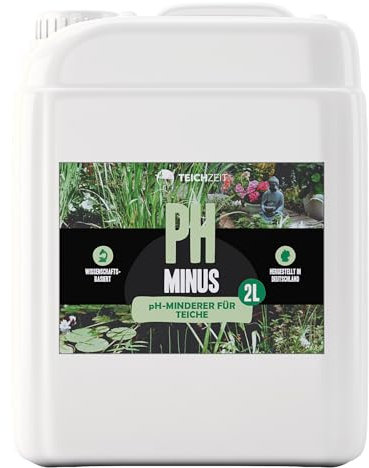 NatureHolic Teichzeit pH-Minus | Flüssiger pH Senker für Gartenteiche | Gegen Ammoniakvergiftung | Für gesunde Fische und Pflanzen im Teich | Unterstützt Atmung Pflanzenwuchs und Wasserqualität
