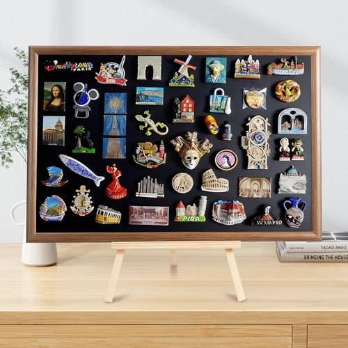 Magnettafel Schwarz 30x40cm Pinnwand Magnetisch,Metall Magnetische Tafel,Ideal für Wohnzimmer, Küche Flur Kinderzimmer Büro, Tafel für Touristenmagnete