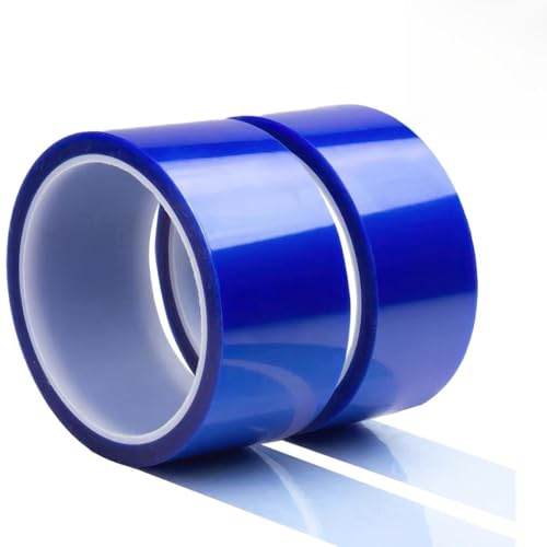 Zykra 2 Rollen Hochtemperaturband,Hitzebeständiges Klebeband Blau,50mmx33m | Wärmeband,Sublimationsklebeband, Temperaturbeständigkeit bis 230 °C für Elektronik,Leiterplatte,Thermotransfer