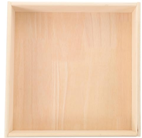 Holzsandkasten für Kinder, Quadratisch, für Drinnen, Platzsparend | Stabile Aufbewahrungsbox, Sicheres Spielumfeld, Verhindert Verschütten, für Kinderzimmer und Kleine Räume