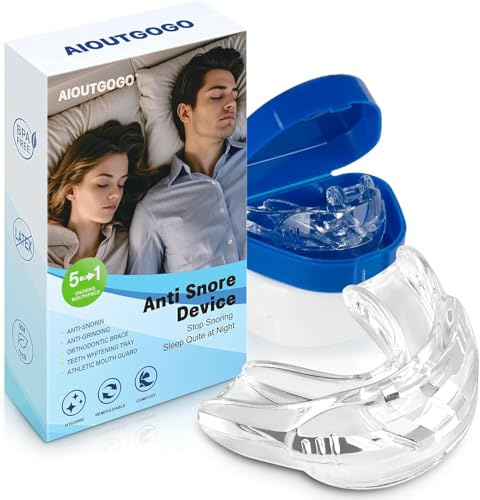 Anti Snoring Devices - 2 Pcs Effective Anti Snoring Mouthpiece,Multifunctional Snore Stopper, Ready to Use - Anti Snoring Mouthpiece to Reduce Snoring,Travel and Home Use(Transparent)