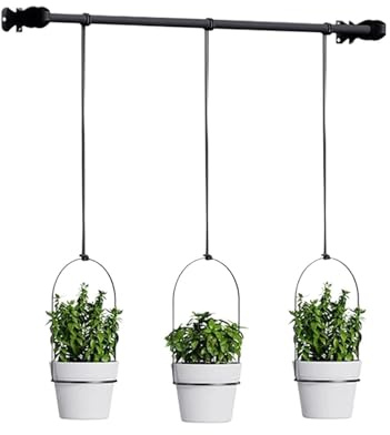 Renopfect Macetas para Plantas - Jardín Colgante de Ventana con Barra Ajustable - Maceteros para Interior | para Balcón, Cocina, Salón, Dormitorio, Baño, Pared y Ventana