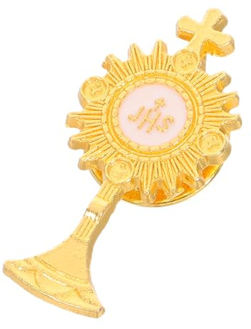 VOSAREA Épinglette Croix Calice pour Première Communion en Alliage de Zinc, Design Unique et Artisanat, pour Occasions Spéciales et Événements Variés