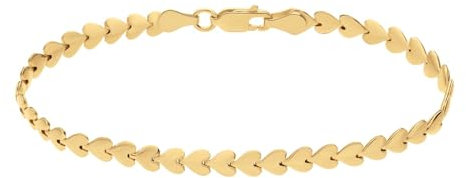 Lucardi - Damen Armband mit Plattierung - Herzförmig - Schmuck - Geschenke für Frauen - Gold