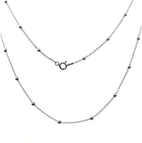 Minoplata Halskette aus Sterlingsilber mit Kugeln – 50 cm lang – ein originelles Kettendesign zum allein oder in Kombination mit Anhängern und Engelsrufern aus Silber