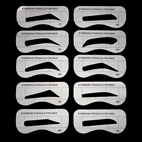 10 Stücke Männer Augenbraue Karte Zeichnung Guide Card Brow Vorlage Augen Make-Up Gestaltung Design Augenbrauen Schablonen
