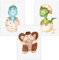 Olgs Kinderzimmer 3er Poster Bilder Set | Deko Wandbilder | Steinzeiten Bilder Wandposter DIN A4 | Dino Mammut Wanddeko für Babyzimmer