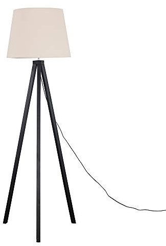 MiniSun | Modern Black Wood Tripod Design Floor Lamp with a Beige Tapered Shade | Floor Lamps & Torchieres, Home Décor & Improvement Essential