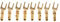 Buwei 8 Pcs Brass Gold Plated Y Spade Speaker Plugs Audio Screw Fork Connector Adapter