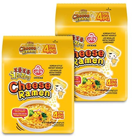 Ottogi Cheese Ramen Instant-Nudeln im koreanischen Stil, reichhaltiger Geschmack mit herzhaftem Käse, 111 g, 8 Stück, das Produkt aus Korea