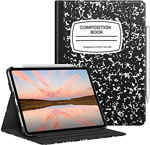 Fintie Case for iPad Pro 11-inch (4th / 3rd Generation) 2022/2021 - Multiple Angles Viewing Folio Stand Cover with Pencil Holder & Pocket, Also Fit iPad Pro 11 2nd/1st Gen, Composition Book