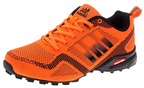 Dvina Hochwertige Sneaker Sportschuhe in Neon-Farbe - Perfekt für Lauf- und Trekking-Abenteuer sowie Freizeitaktivitäten - Bequeme Schnürschuhe mit Runners-Design Halt SD2053 Orange EU 37