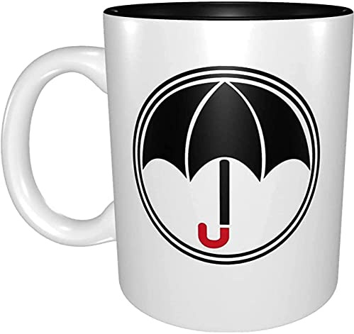 KEROTA Umbrella Academy Portable Easy to Hold Stylish Texture Ceramic Coffee Mug Water Cup for Office and Home