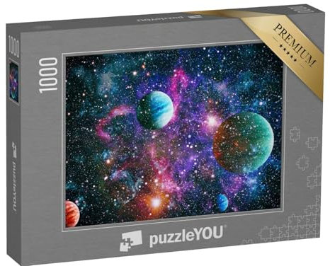 puzzleYOU: Puzzle 1000 Teile „Planeten im Weltraum mit Sonnenblitz“ – aus der Puzzle-Kollektion Weltraum, Universum