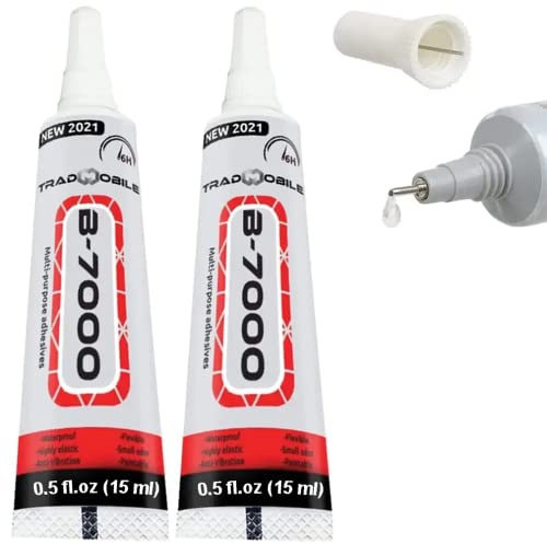 TRADMOBILE Glue B7000 Pro 15 ml New Recipe 6H Drying Super Glue for Repair Phones Smartphones Tablets Jewellery Books Binding Leather Shoes Paper (2 * 15ml)