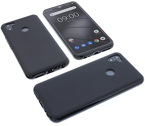 foto-kontor Hülle kompatibel mit Gigaset GS5 Tasche Gummi TPU Schutz Handytasche schwarz