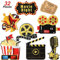 32 Stück Filmabend Party Ausschnitte Film Party Dekorationen Kit Doppelseitiger Druck Golden Schwarz Papierkarten Roter Teppich Schindeln Filmtickets Filmrolle Dekor für Filmabend Party Supplies