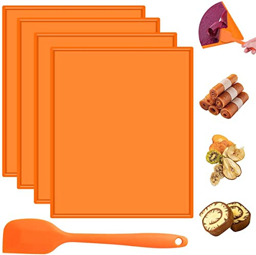 camouflage net 4PCS Silicone Dehydrator Mats with Edge, Non-stick Baking Mat Swiss Roll Cake Mat Multifunctional Dehydrator Sheets with Silicone Scraper for Making Fruit Leather Vegetables Herbs
