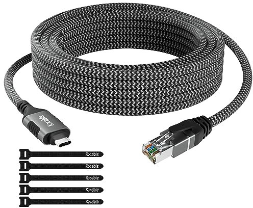 Cavo da USB C a Ethernet, cavo da USB C a RJ45, direttamente collegato, cavo di rete Gigabit LAN di tipo C (compatibile con Thunderbolt 3), per MacBook Pro/Air, Mac, iPad Pro, Dell XPS, Chromebook,