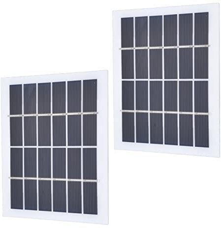 BORDSTRACT 2 Uds Mini Panel Solar, Mini Placas Solares, 2W 6V 400mA Celda de Panel Solar de Silicio Monocristalino, para Bricolaje, Sistema de Iluminación del Hogar, 4,72 x 4,33 Pulgadas